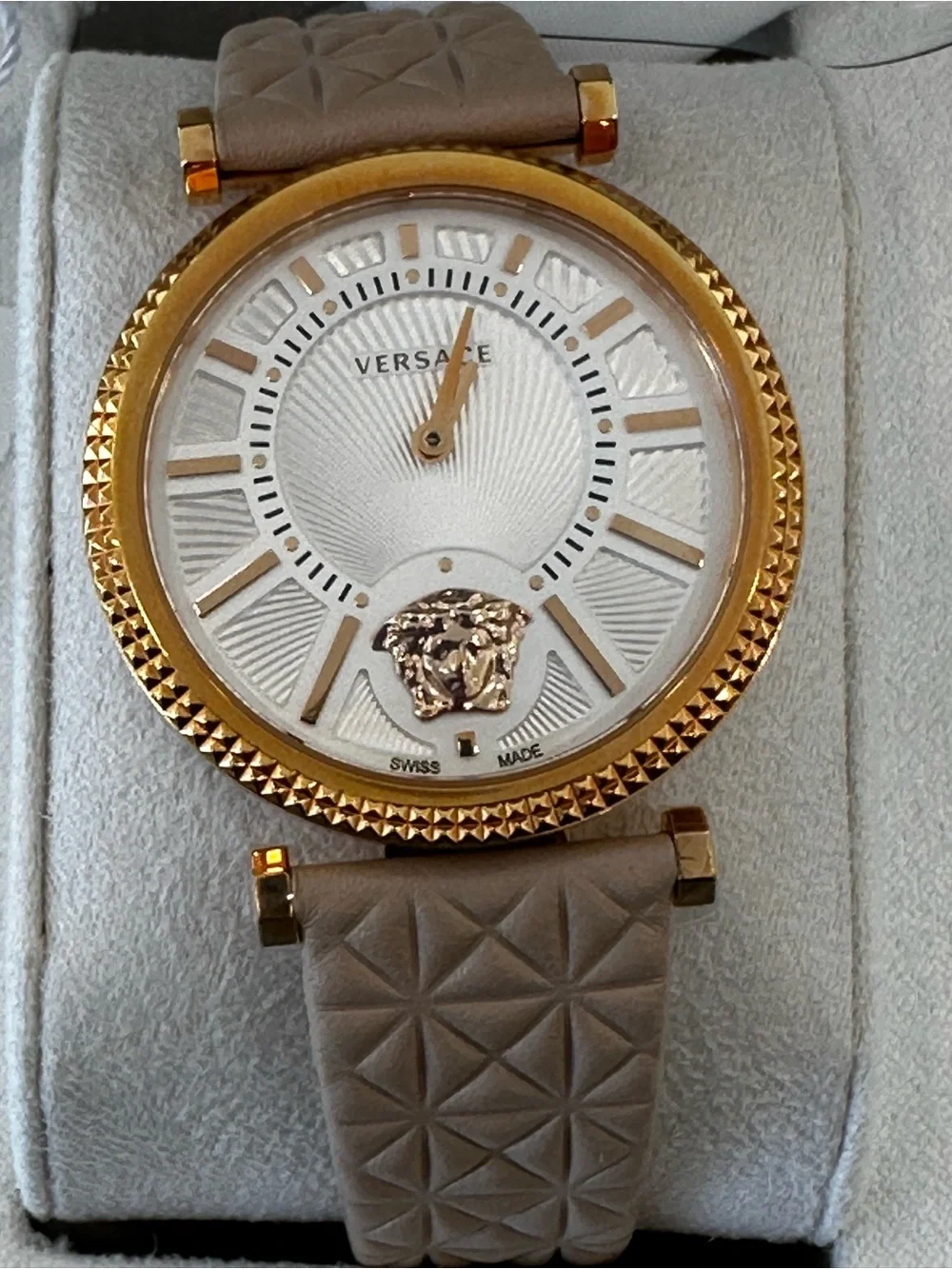 Versace Gold and Beige Women's Watch